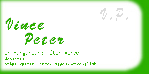 vince peter business card